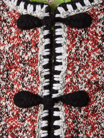 Shanghai Tang Tweed Bow Jacket In Multi