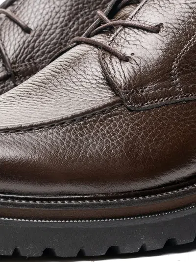 Poche Paris Lace-up Ankle Boots In Brown