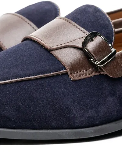 Poche Paris Decorative Buckle-strap Loafers In Blue