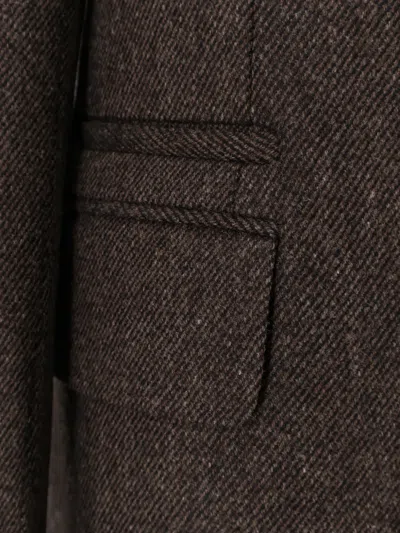 Zegna Long Single-breasted Wool Coat With Flap Pockets In Brown