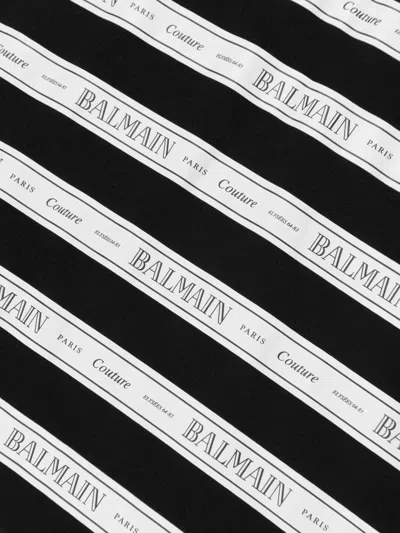 Balmain Striped Dress In Black