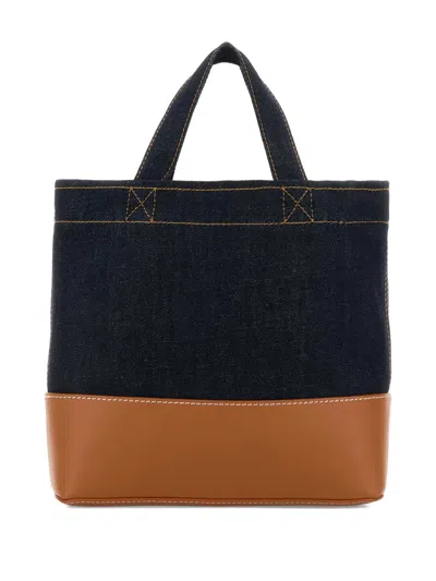 Apc A.p.c. Denim Mini Axel Shopping Bag In Blue