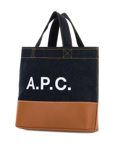 Apc A.p.c. Denim Mini Axel Shopping Bag In Blue