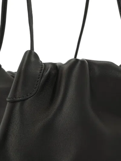 Loro Piana Gathered Shoulder Bag In Black