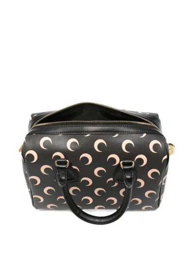 Marine Serre Moon Canvas Strike Top Handle Tote Bag In Black