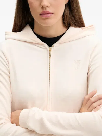 Juicy Couture Zip-up Logo-detail Hoodie In Gray