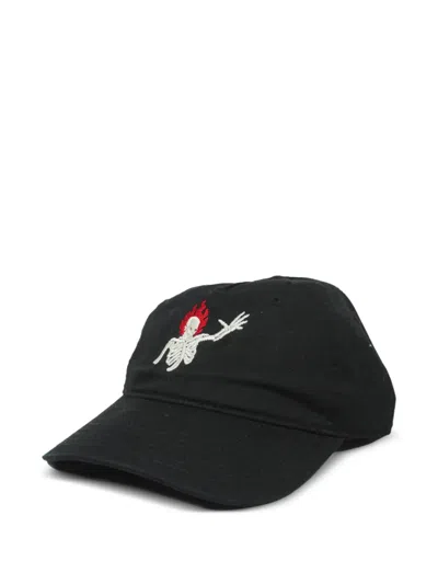 Melt Embroidered Skeleton Cap Hat In Black