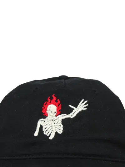 Melt Embroidered Skeleton Cap Hat In Black
