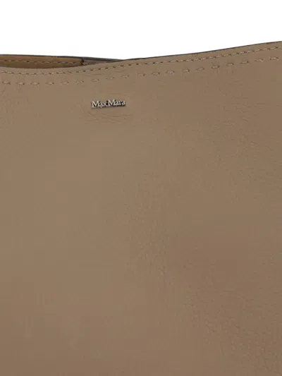 Max Mara Medium Archetipo Leather Tote Bag In Brown