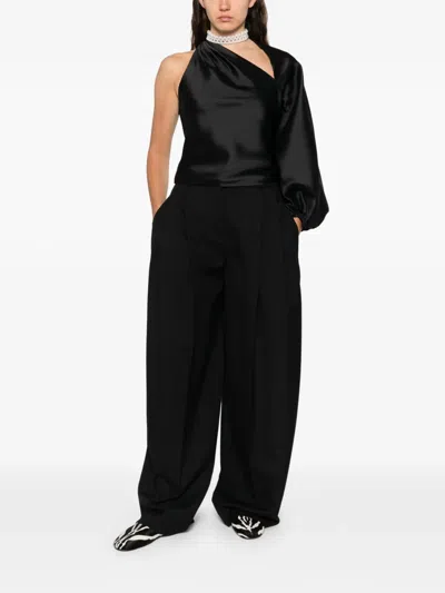 Self-portrait One-shoulder Top In Black