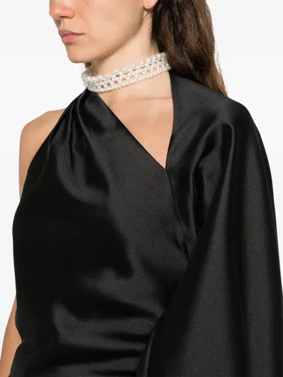Self-portrait One-shoulder Top In Black