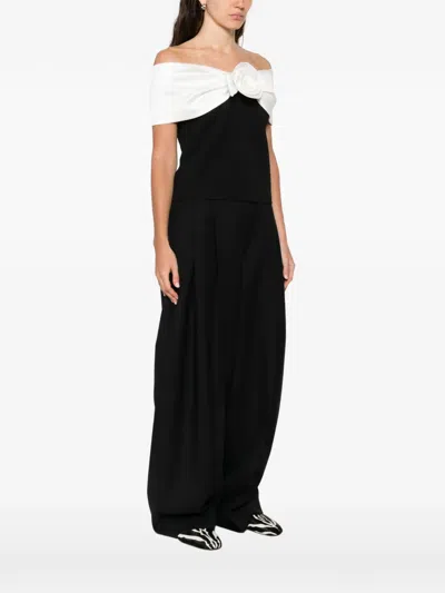 Self-portrait Crepe Off-shoulder Top In Multi