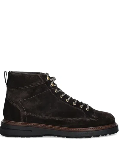 Gant Lace-up Panelled Boots In Brown