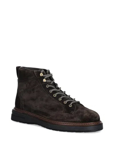 Gant Lace-up Panelled Boots In Brown