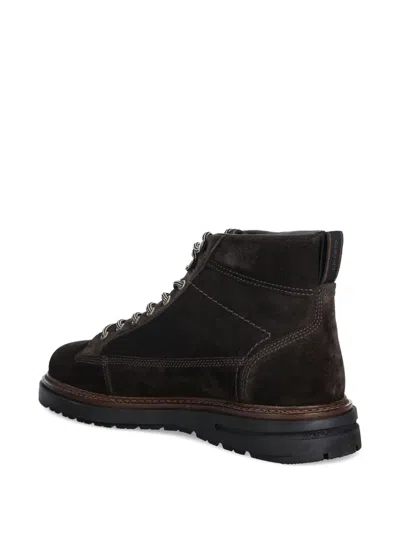 Gant Lace-up Panelled Boots In Brown