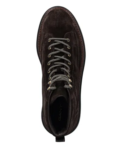Gant Lace-up Panelled Boots In Brown