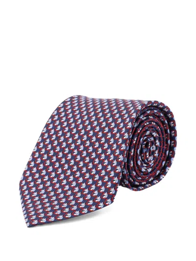 Ferragamo Patterned Tie In Purple