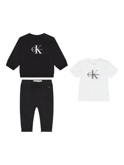 Calvin Klein Logo-graphic Trouser Set In Black