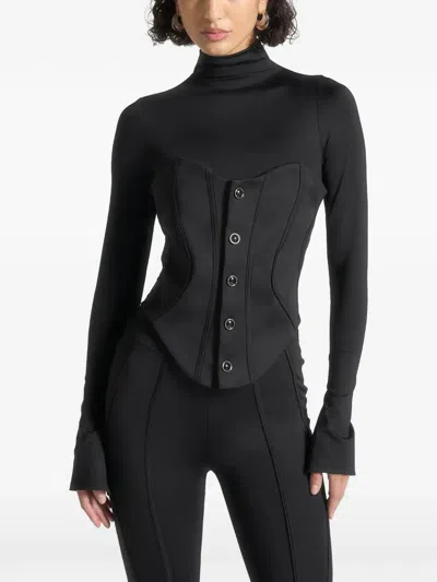 Manière De Voir Corset Contour Jumpsuit In Black