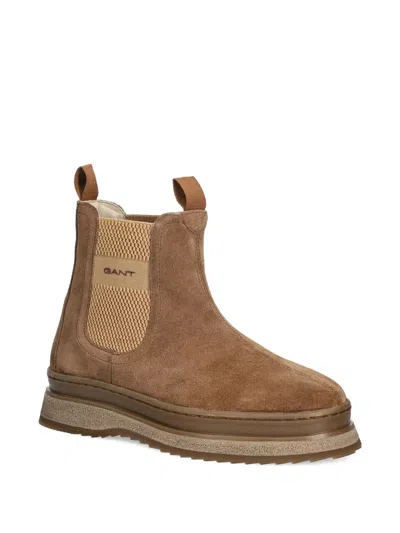 Gant Sistown Pull-tab Panelled Boots In Brown