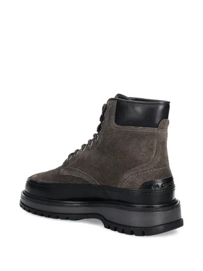 Gant Lace-up Panelled Boots In Gray