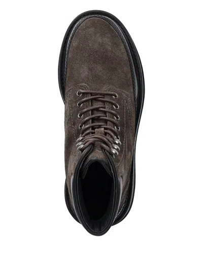 Gant Lace-up Panelled Boots In Gray