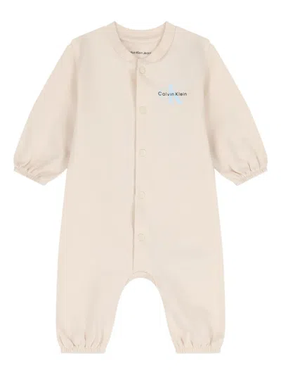 Calvin Klein Logo-detail Romper In Blue