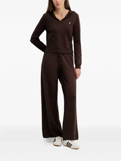 Juicy Couture Hooded Pocket Top In Brown