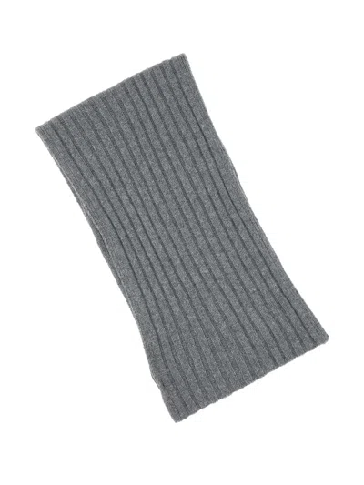 Gran Sasso Ribbed Scarf In Gray
