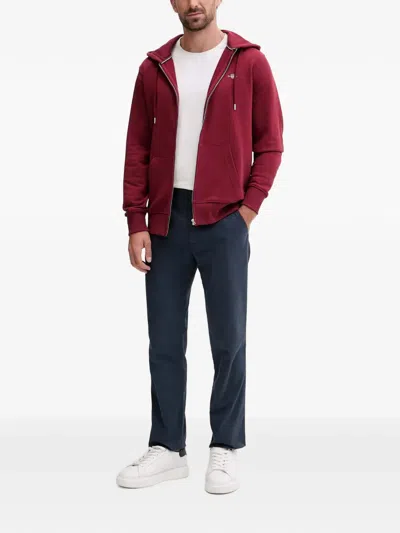 Gant Zip Hoodie In Red