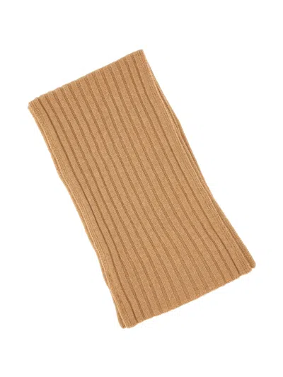 Gran Sasso Ribbed Scarf In Brown