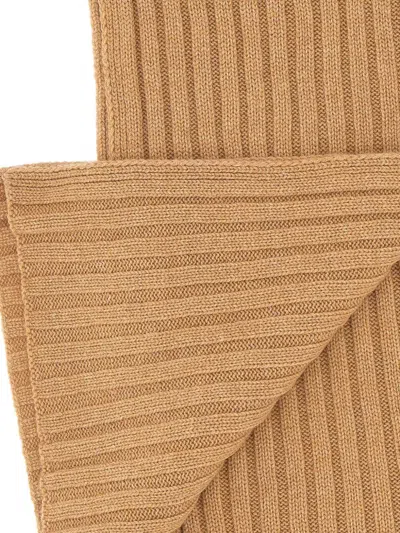 Gran Sasso Ribbed Scarf In Brown