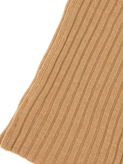 Gran Sasso Ribbed Scarf In Brown