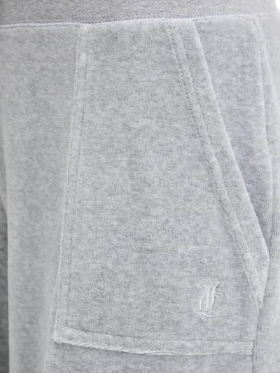 Juicy Couture Womens Silver Marl Caisa Ultra Logo-print Cotton-blend Tracksuit Bottoms In Gray