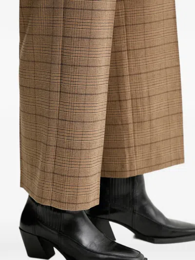 Marc O'polo Checked-pattern Trousers In Brown