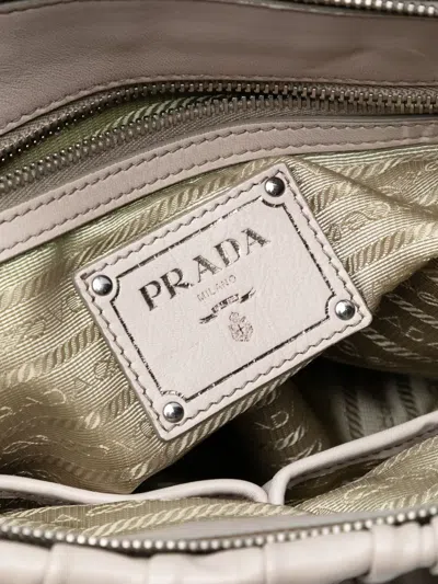 Pre-owned Prada 2000-2017 Nappa Gaufre Satchel In Brown