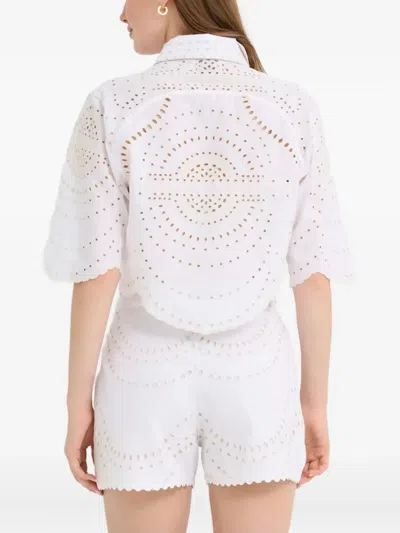 Charo Ruiz Emmie Openwork Shirt In White