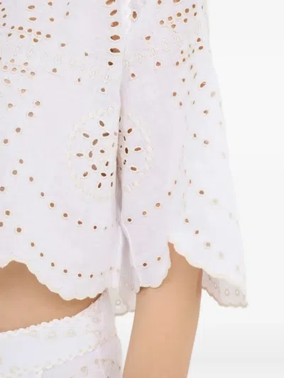 Charo Ruiz Emmie Openwork Shirt In White
