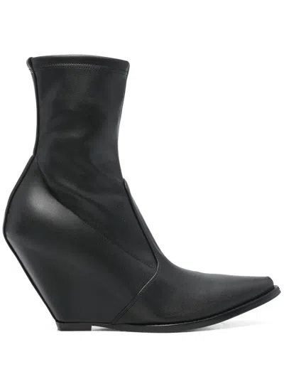 B1archive 100mm Wedge Point-toe Ankle Boots In Multi