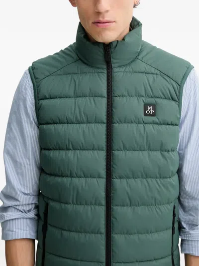 Marc O'polo Quilted Gilet In Green