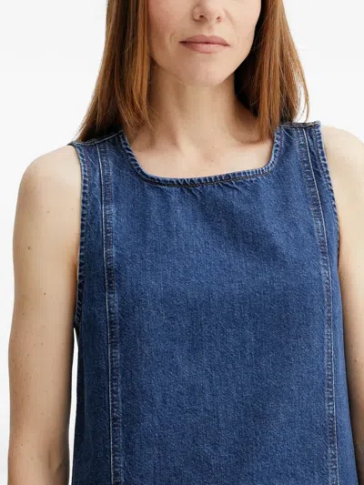 Marc O'polo Square-neck Panelled Mini Dress In Blue