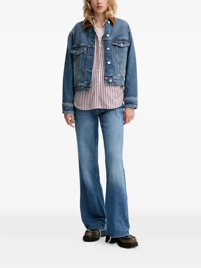 Marc O'polo Corduroy-collar Denim Jacket In Blue