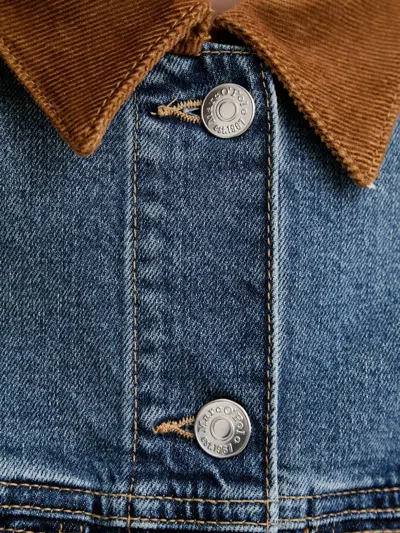 Marc O'polo Corduroy-collar Denim Jacket In Blue