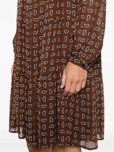 Marc O'polo Tie Detail Mini Dress In Brown