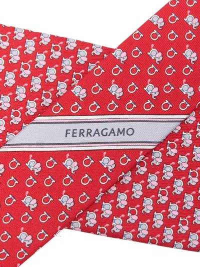 Ferragamo Patterned Tie In Pink