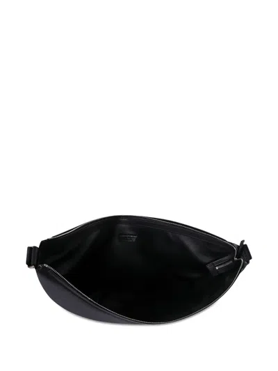 The Row Adjustable Leather Shoulder Bag In Black