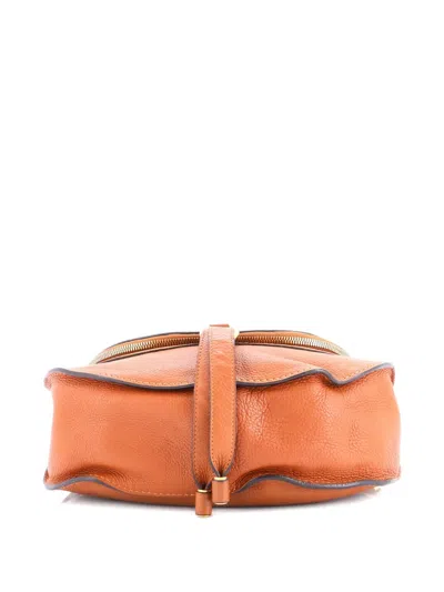 Pre-owned Chloé Marcie Zip Crossbody Bag Leather Medium Shoulder Bag In Brown