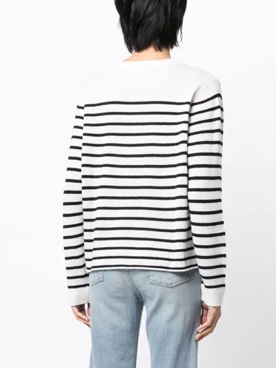 Reformation Boyfriend Striped Cashmere Jumper In White