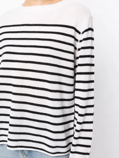 Reformation Boyfriend Striped Cashmere Jumper In White