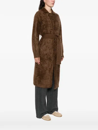 Guest In Residence Belted Buttoned Coat In Brown